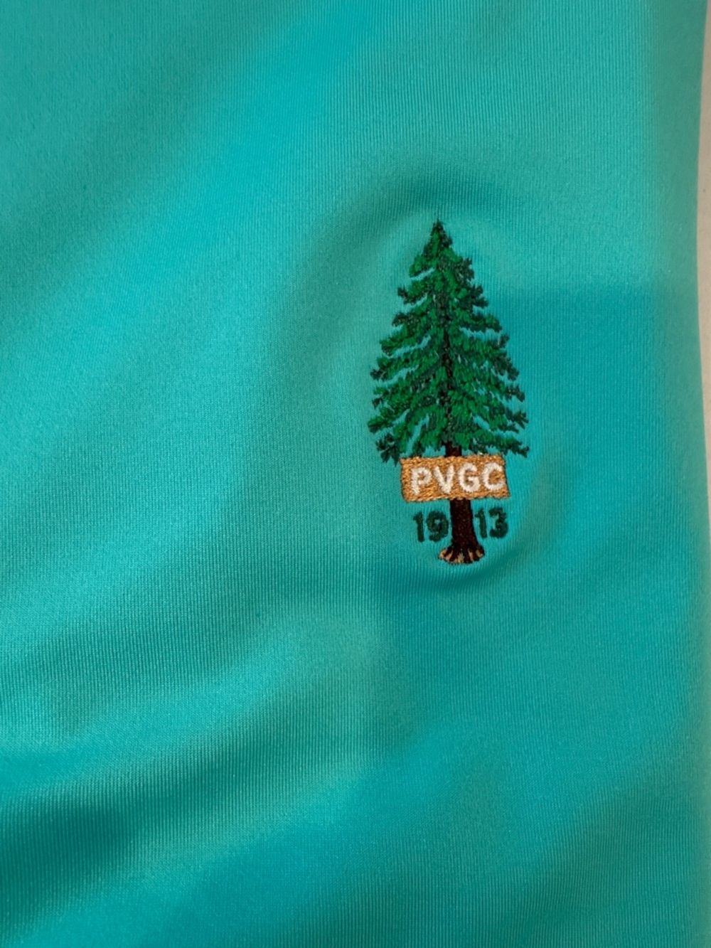 Peter Millar Turquoise Polo with Embroidered Tree - Picture 3 of 4